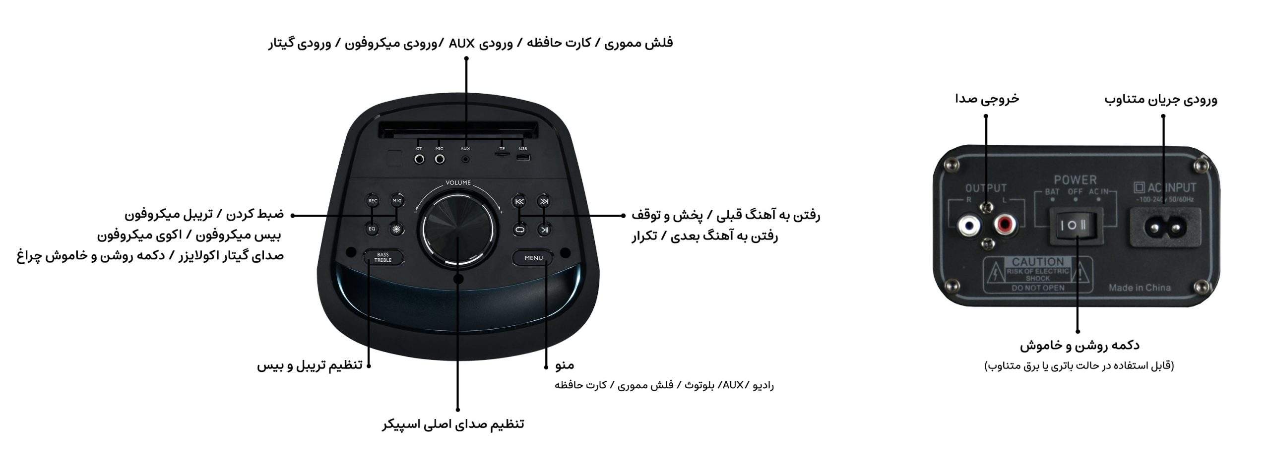 اسپیکر پارتی بوم کینگ استار مدل KBS590