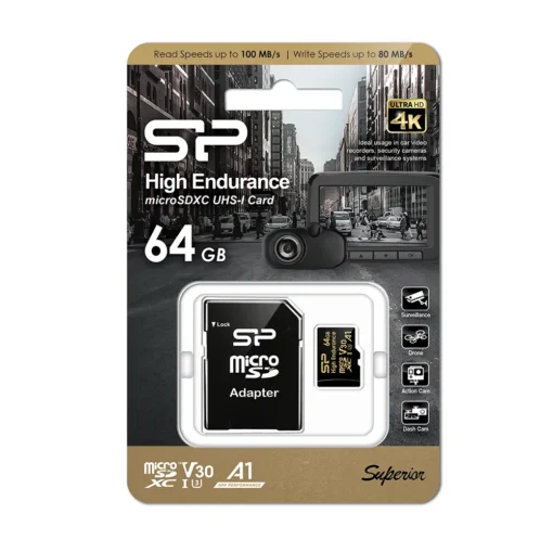 کارت حافظه سیلیکون پاور مدل Golden Series High Endurance microSDXC UHS-1